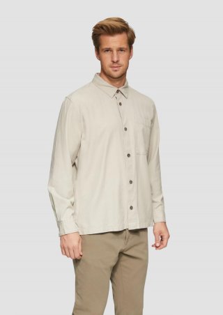 s.Oliver Lässiges Overshirt mit Fischgrat-Struktur - beige