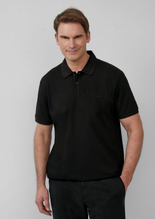 s.Oliver Poloshirt aus Baumwollpiqué - schwarz