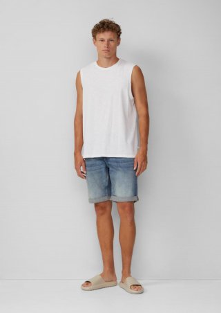 s.Oliver Jeans-Shorts John / Mid Rise / Stretch-Denim mit fixiertem Turn-up - blau