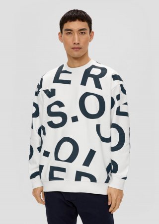 s.Oliver Sweatshirt mit Allover-Print - weiß