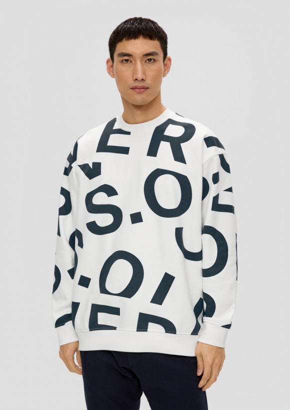 s.Oliver Sweatshirt mit Allover-Print - weiß s.Oliver Sweatshirt mit Allover-Print - weiß