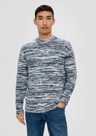 s.Oliver Strickpullover aus Baumwollmix - navy