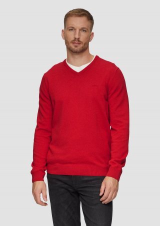 s.Oliver Strickpullover mit Logo-Stickerei - himbeere