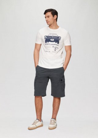 s.Oliver File: Cargo-Shorts im Relaxed Fit - schiefergrau