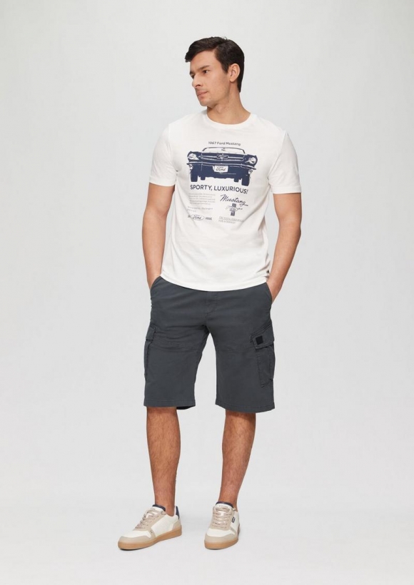 s.Oliver File: Cargo-Shorts im Relaxed Fit - schiefergrau
