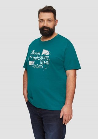 s.Oliver Baumwoll-T-Shirt mit Frontprint - petrol