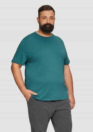 s.Oliver T-Shirt aus reiner Baumwolle mit Logo-Print - petrol