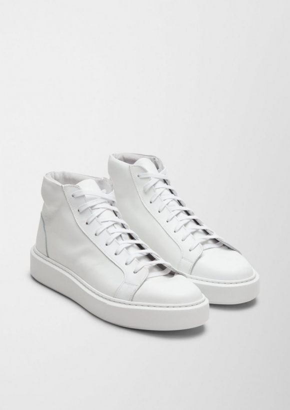 s.Oliver High Top-Sneaker aus Leder - weiß