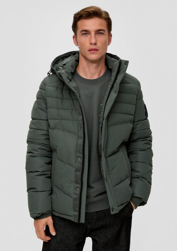 s.Oliver Steppjacke mit abnehmbarer Kapuze - olivgrün