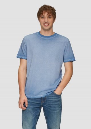 s.Oliver Gewaschenes T-Shirt mit Rundhalsausschnitt - hellblau