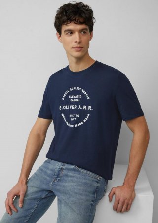 s.Oliver T-Shirt mit Artwork - tiefblau