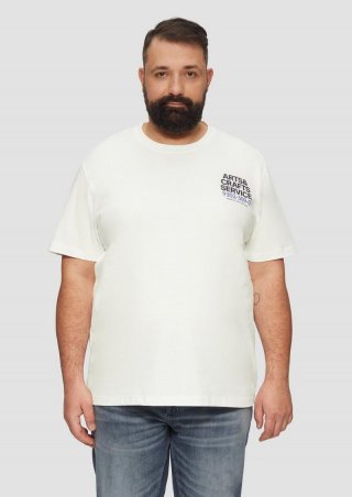 s.Oliver T-Shirt mit Crew Neck und Frontprint - weiß
