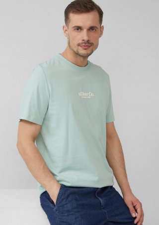 s.Oliver T-Shirt aus Baumwolle mit Logo-Print - ozeangrün
