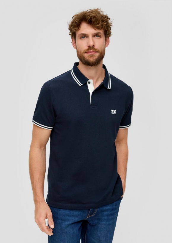 s.Oliver Poloshirt mit Kontrast-Details - navy
