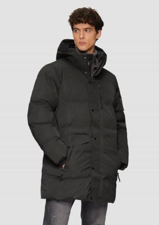 s.Oliver Wasserabweisender Puffermantel mit Zip-Details - schwarz