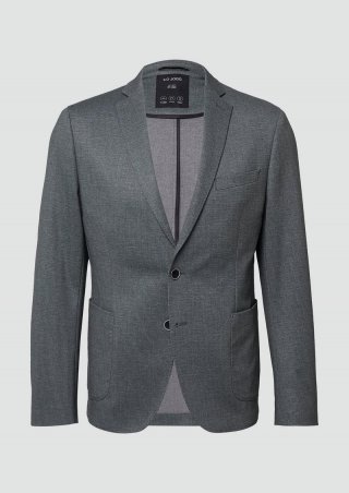 s.Oliver s.O JOGG: Anzug-Sakko im Slim Fit aus fein gemustertem Interlockjersey - grau