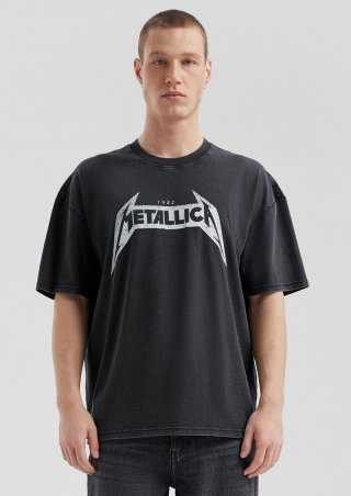 s.Oliver Metallica® Band-Shirt im Loose Fit mit Wascheffekt - schwarz