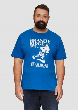 s.Oliver Crew-Neck-Shirt mit Frontprint - royalblau