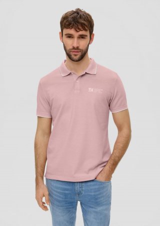 s.Oliver Poloshirt mit Piquêstruktur und Logo-Print - rosa