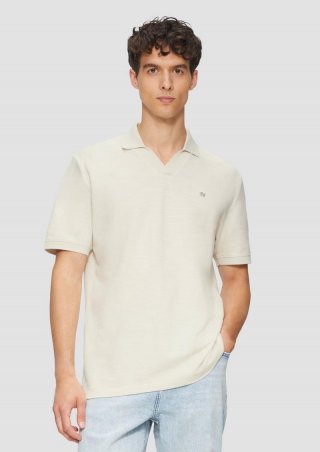 s.Oliver Poloshirt aus Piqué mit Garment Dye - wollweiß