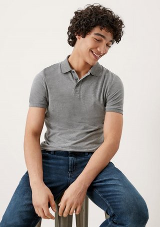 s.Oliver Klassisches Poloshirt - grau meliert