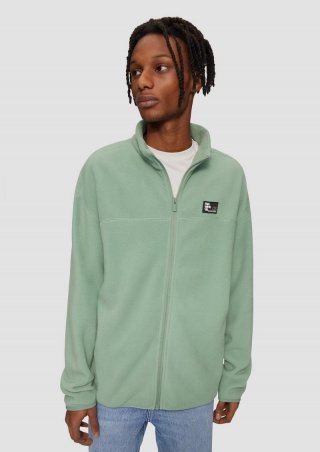 s.Oliver Fleecejacke mit Stehkragen - salbeigrün