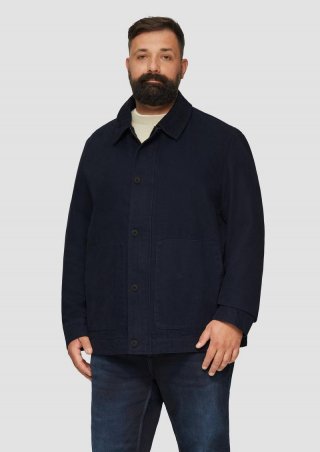s.Oliver Jacke mit aufgesetzten Taschen im Fabricmix - navy
