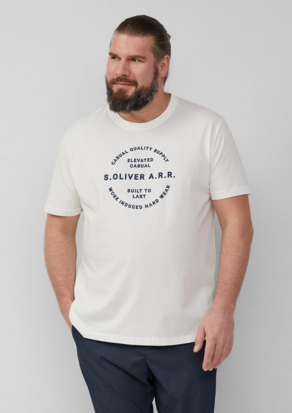 s.Oliver T-Shirt mit Artwork - weiß