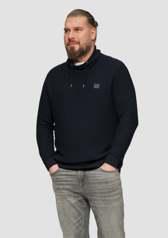 s.Oliver Strickpullover mit Schalkragen - navy
