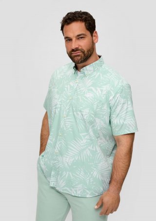 s.Oliver Kurzarmhemd im Slim-Fit - ozeangrün