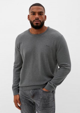 s.Oliver Pullover aus Feinstrick - dunkelgrau