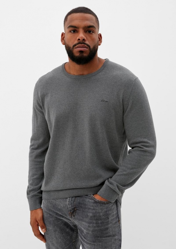 s.Oliver Pullover aus Feinstrick - dunkelgrau