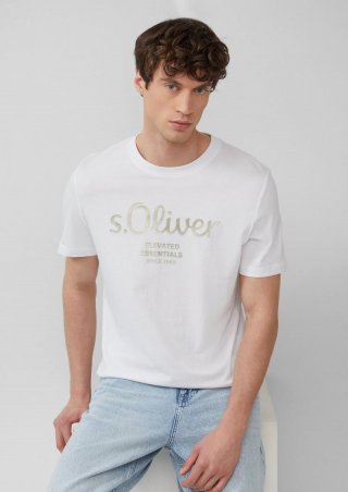 s.Oliver T-Shirt mit Logo-Print - weiß