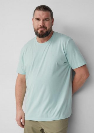 s.Oliver Baumwoll-T-Shirt mit Logo-Print - türkis