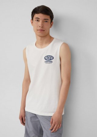 s.Oliver Tanktop aus Baumwollle mit Frontprint - weiß