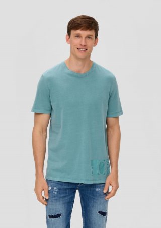 s.Oliver T-Shirt mit Label-Print - petrol