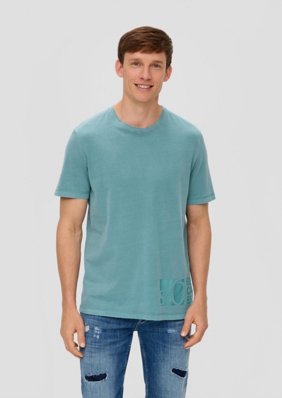 s.Oliver T-Shirt mit Label-Print - petrol