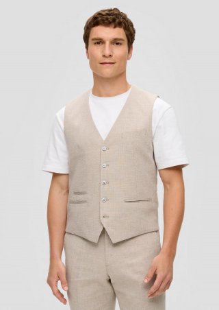 s.Oliver s.O PURE: Anzugweste aus Leinenmix - beige