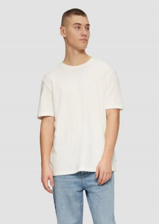 s.Oliver Rundhals T-Shirt in Strukturjersey - creme