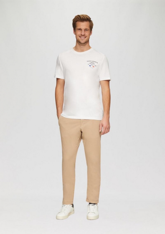 s.Oliver Regular Fit: Strukturierte Chino aus Baumwollstretch - sandstein