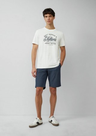 s.Oliver Phoenix: Strukturierte Chino-Shorts mit Elastikbund - tiefblau