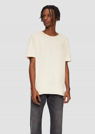 s.Oliver Gewaschenes T-Shirt mit Rollsaum - beige