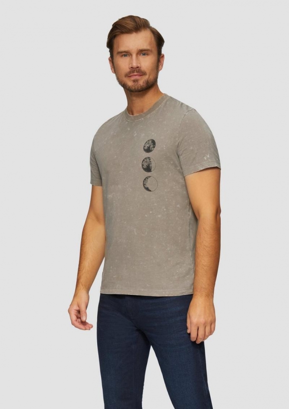 s.Oliver T-Shirt mit Used-Effekt - hellbraun