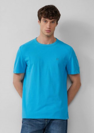 s.Oliver T-Shirt aus Piqué mit Ärmeltasche - petrol