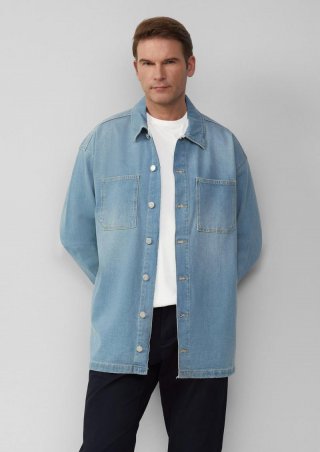 s.Oliver Overshirt aus Denim mit aufgesetzten Taschen - blau