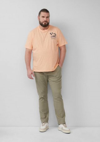 s.Oliver Detroit: Cropped-Hose aus Leinenmix im Relaxed Fit - helles olivgrün