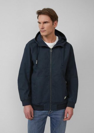 s.Oliver Kapuzenjacke aus robustem Canvas - tiefblau