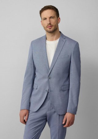 s.Oliver s.O PURE: Fein gemustertes Sakko im Slim Fit - blassblau