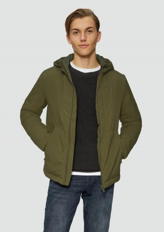 s.Oliver Wattierte Übergangsjacke mit Kapuze - olivgrün