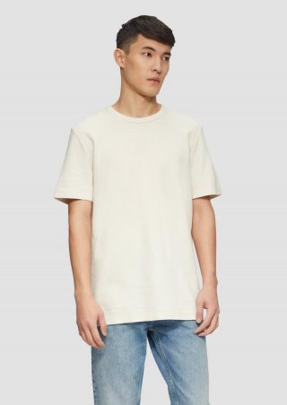 s.Oliver T-Shirt aus Baumwolle mit Waffelstruktur - wollweiß